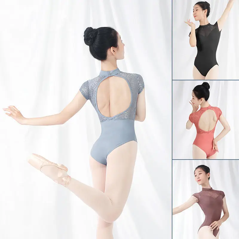 Adult Ballet Leotards for Women Lace Patchwork Girls Nylon Spandex Black Gymnastics Leotards with Backside Less Ballet Bodysuit
Adult Ballet Leotards for Women Lace Patchwork Girls Nylon Spandex Black Gymnastics Leotards with Backside Less Ballet Bodysuit