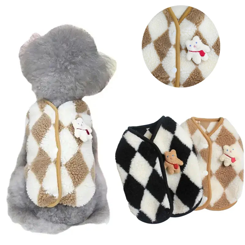 

Winter Warm Dog Clothes Cute Fleece Puppy Jacket for Small Medium Dogs Cats Coat Pet Vest Chihuahua Teddy French Bulldog Costume