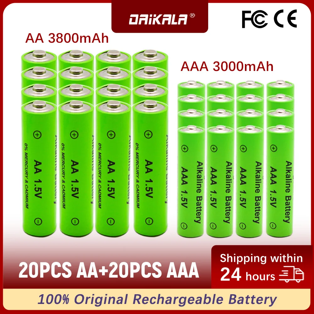 Free Shipping Original AA 3800MAH 1.5V Rechargeable Battery AAA3000MAH AA Alkaline Battery for MP3 and Toys
Free Shipping Original AA 3800MAH 1.5V Rechargeable Battery AAA3000MAH AA Alkaline Battery for MP3 and Toys