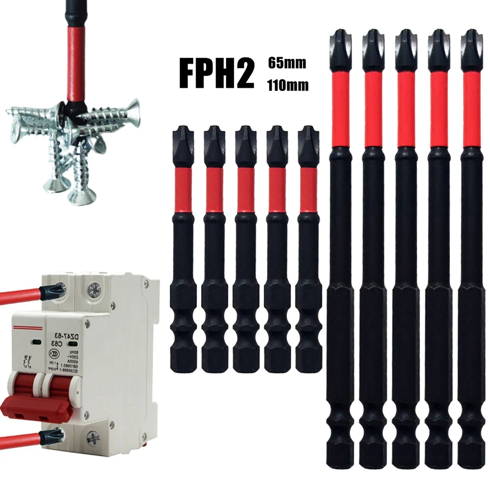 

5 шт. магнитные специальные шлицевые крестовые отвертки для электрика FPH2 гайки для розетки переключатель автоматические выключатели ручной инструмент