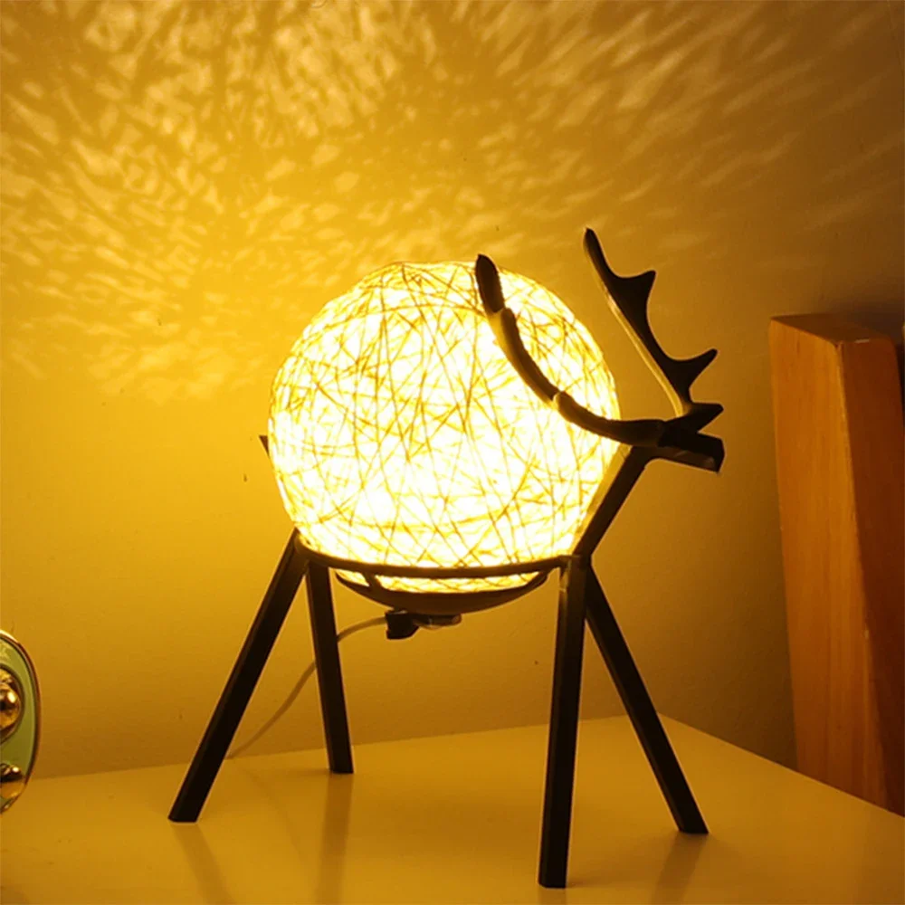 

Romantic LED Night Light Decorative Deer Table Light Table Lamp Bedside Lamp Bedroom Moon Starry Sky Night Lamp Birthday Gift