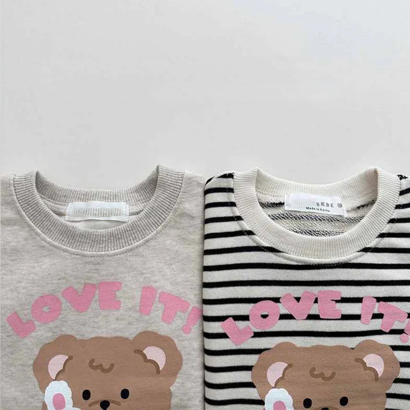 2025 Spring New Baby Girls Cute Bear Print Sweatshirt Cotton Children Long Sleeve T Shirts For Girls Kids Boys Sweatshirt 10 S20171523147b4c989f61ba300d7fae17Z