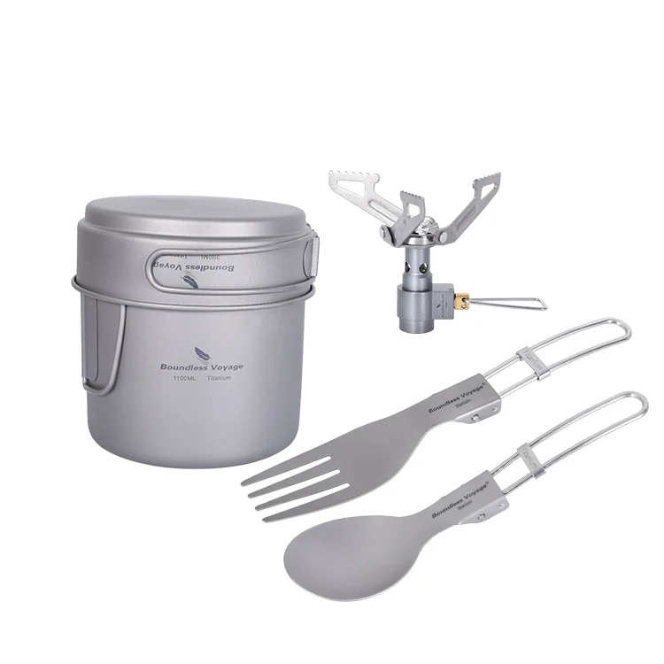 Boundless Voyage Titanium Camp Kitchen Outdoor Camping Pots Pans Set Cooking Kit Picnic Camping Cookware
Boundless Voyage Titanium Camp Kitchen Outdoor Camping Pots Pans Set Cooking Kit Picnic Camping Cookware