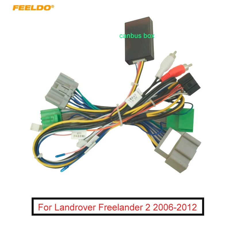 

FEELDO Car Audio 16pin Wiring Harness with Canbus Box For Landrover Freelander 2 (06-12) Stereo Installation Wire Adapter