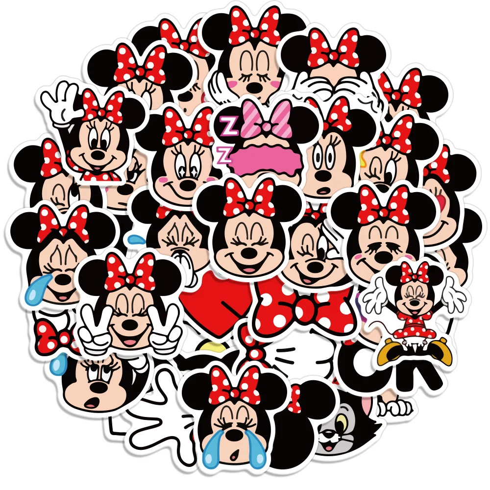 

10/20/40pcs Disney Cute Cartoon Mickey Mouse Minnie Stickers Aesthetic Decals Laptop Scrapbook Phone Decoration Sticker Kids Toy