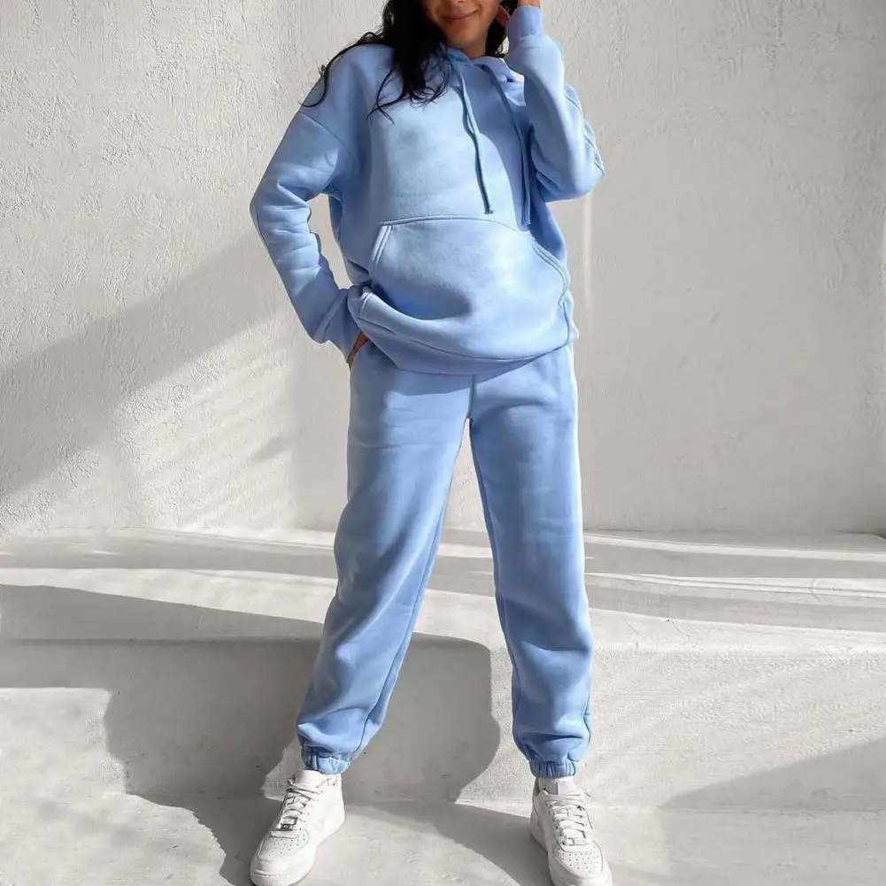 Lady Fall Casual Outfit Cozy Women's Hoodie Pants Set Warm Stylish Outfit with Plush Pullover Elastic Waist for Fall/winter
Lady Fall Casual Outfit Cozy Women's Hoodie Pants Set Warm Stylish Outfit with Plush Pullover Elastic Waist for Fall/winter