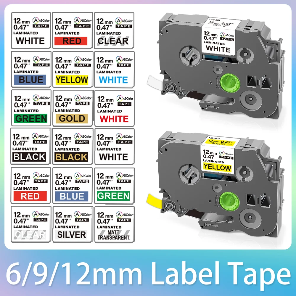 

6/9/12mm 231 Label Tape Compatible for Brother 231 131 631 221 121 621 211 611 Label Tape for Brother P Touch Label Maker PTH110