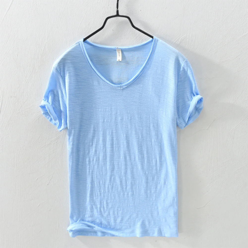 T Shirt Men Women 2023 Spring Summer Cotton V-neck Solid Color Thin Slim Short Sleeve T-shirts Casual Breathable Undershirt Tops
T Shirt Men Women 2023 Spring Summer Cotton V-neck Solid Color Thin Slim Short Sleeve T-shirts Casual Breathable Undershirt Tops