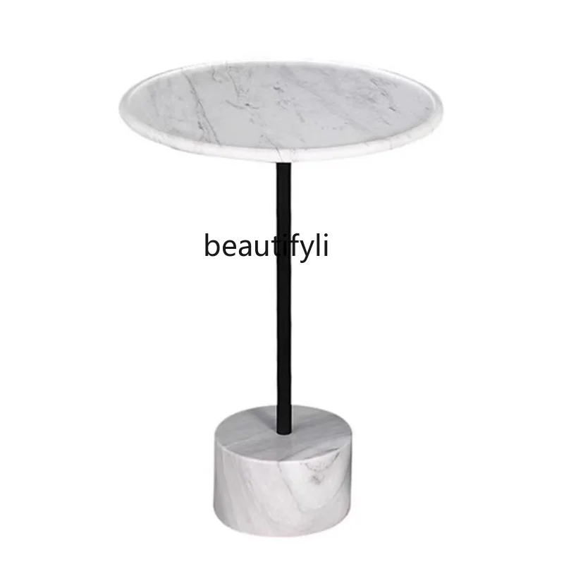 

Marble Corner Table Nordic Modern Minimalist Small Apartment Sofa Side Table Minimalist Living Room Small round Side Table