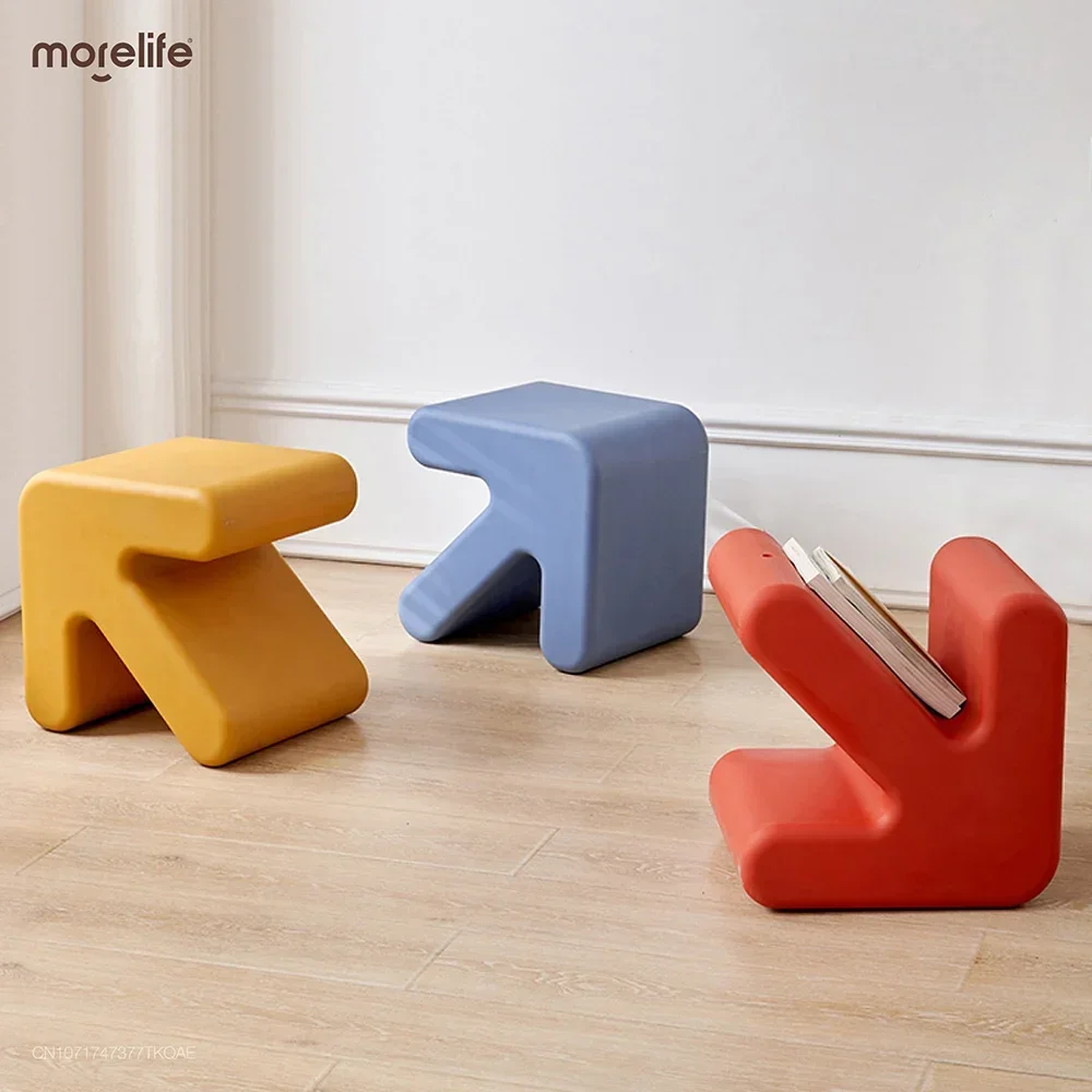 

Nordic Furniture Simple Thickened Plastic Chair Stool Creative Living Room Shoe Changing Arrow Small Bench Ottoman Household