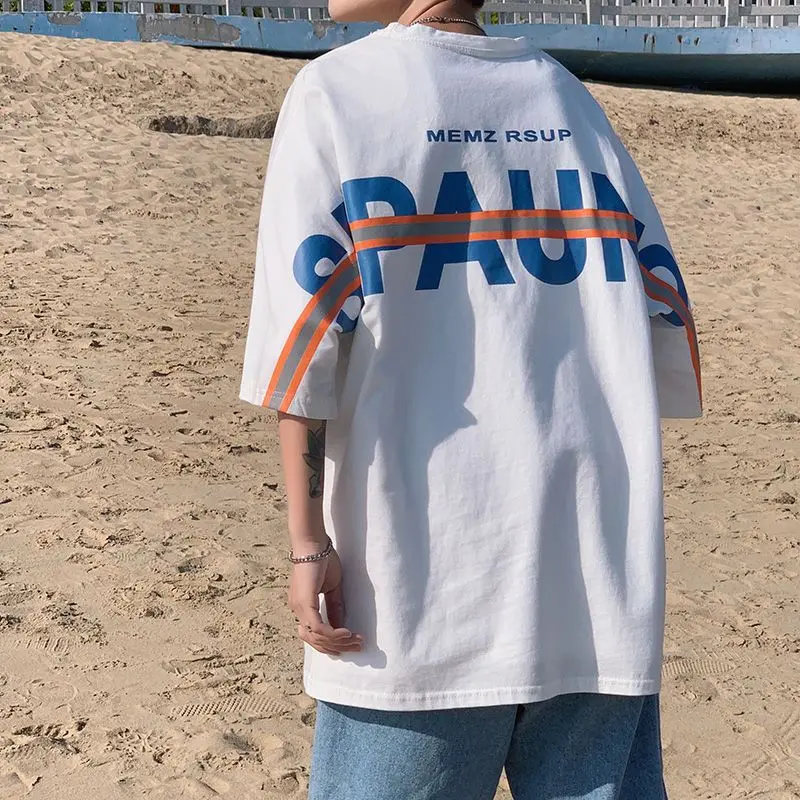 Korean summer y2k new style back letter printed three-quarter sleeve T-shirt student trendy brand loose casual short-sleeved top
Korean summer y2k new style back letter printed three-quarter sleeve T-shirt student trendy brand loose casual short-sleeved top