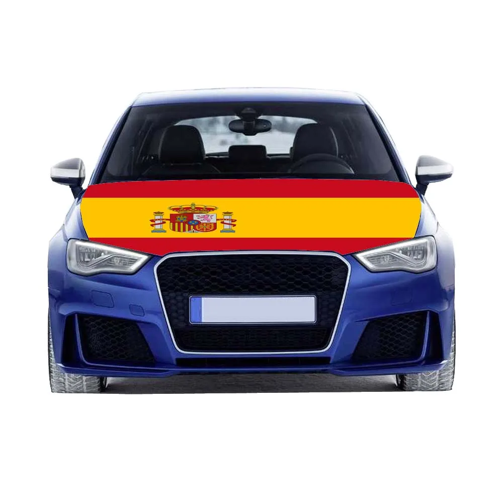Spain Flags Car Hood Cover 3.3X5FT/6X7FT100% Polyester Elastic Fabrics Can be Washed Suitable for Large SUV and Pickup
Spain Flags Car Hood Cover 3.3X5FT/6X7FT100% Polyester Elastic Fabrics Can be Washed Suitable for Large SUV and Pickup