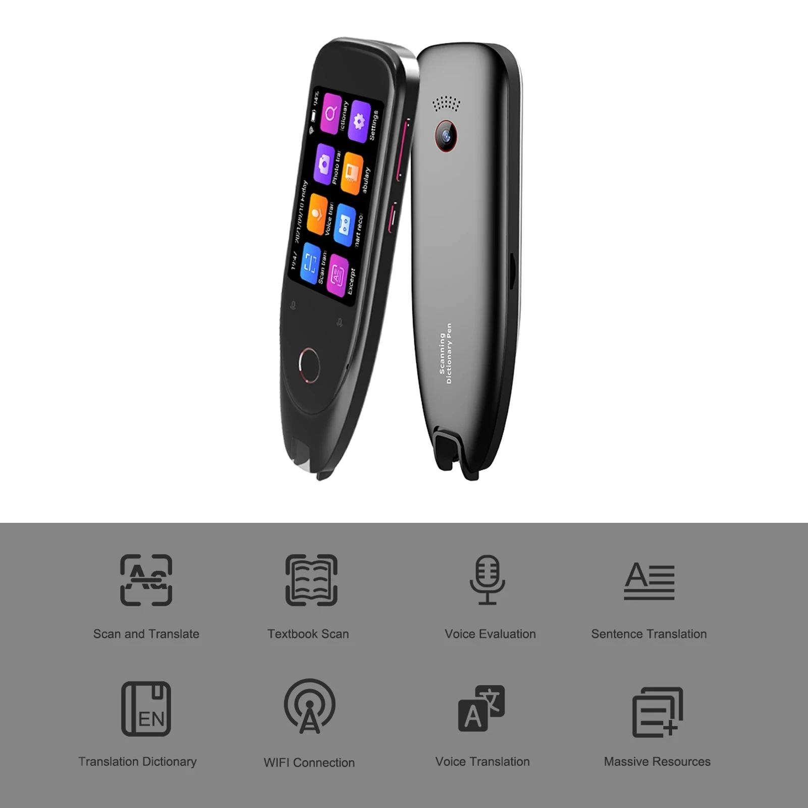 

Dictionary Translation Scan Pen Scanner 3'' Touch screen Wireless Text Scanning Reading Voice Translator Support 112 Languages