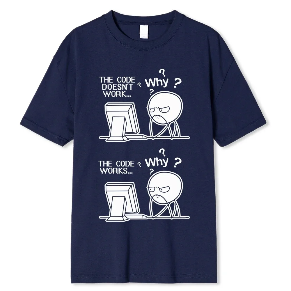 Creative Funny Programmer Code Works Why Casual Print T-Shirt Camiseta Hombre Linux Operating System Fashion Streetwear For Men
Creative Funny Programmer Code Works Why Casual Print T-Shirt Camiseta Hombre Linux Operating System Fashion Streetwear For Men