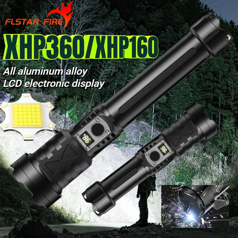 XHP360 68000LM Ultra Powerful LED LCD Spotlight 8000MAH Long Range Flashlight Zoom Camping Emergency 26650*2 FLSTAR FIRE
XHP360 68000LM Ultra Powerful LED LCD Spotlight 8000MAH Long Range Flashlight Zoom Camping Emergency 26650*2 FLSTAR FIRE