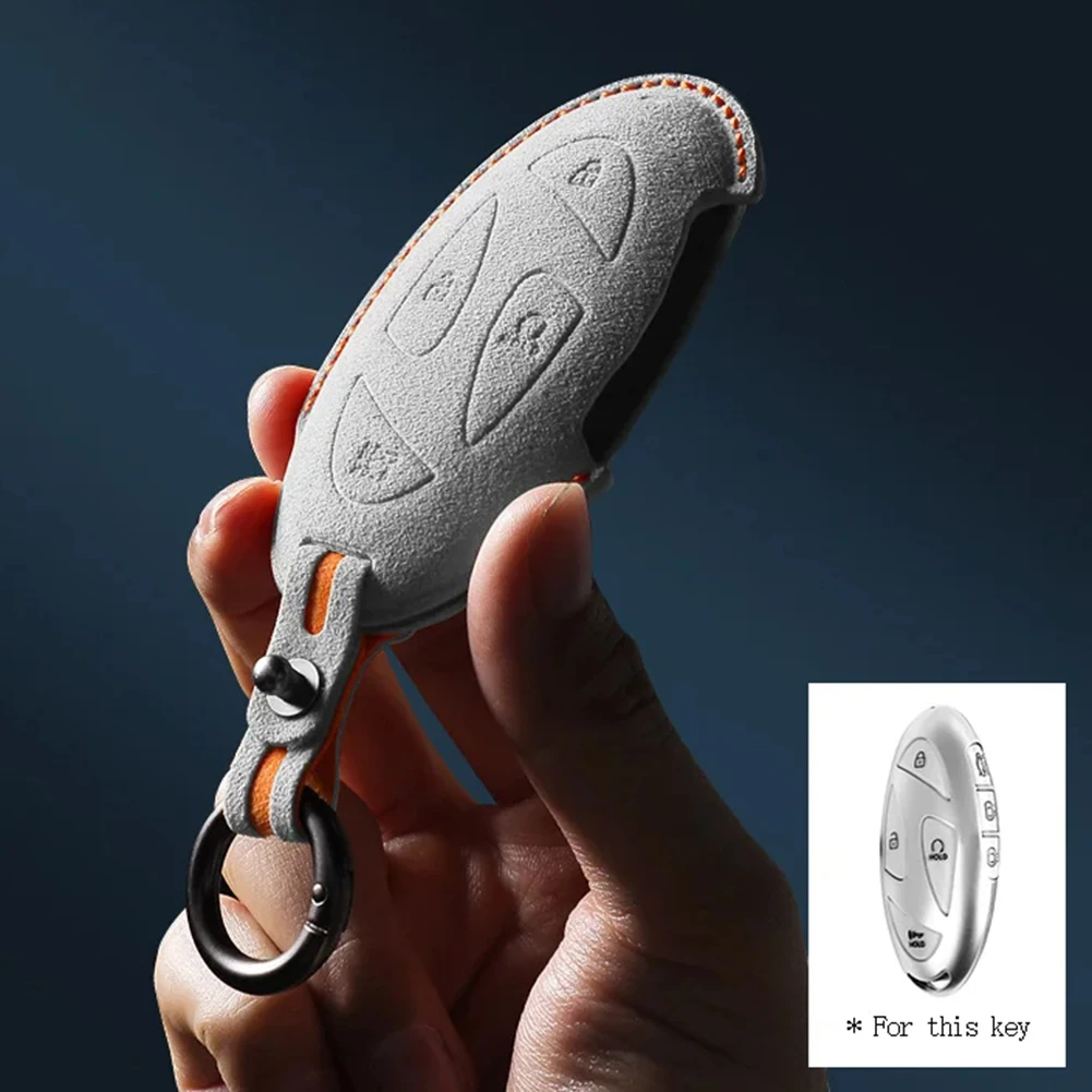 Premium Alcantara Car Key Case With 7 Buttons For Hyundai Grandeur GN7 Kona Ev 2023 Car Interior Replacement Accessories
Premium Alcantara Car Key Case With 7 Buttons For Hyundai Grandeur GN7 Kona Ev 2023 Car Interior Replacement Accessories