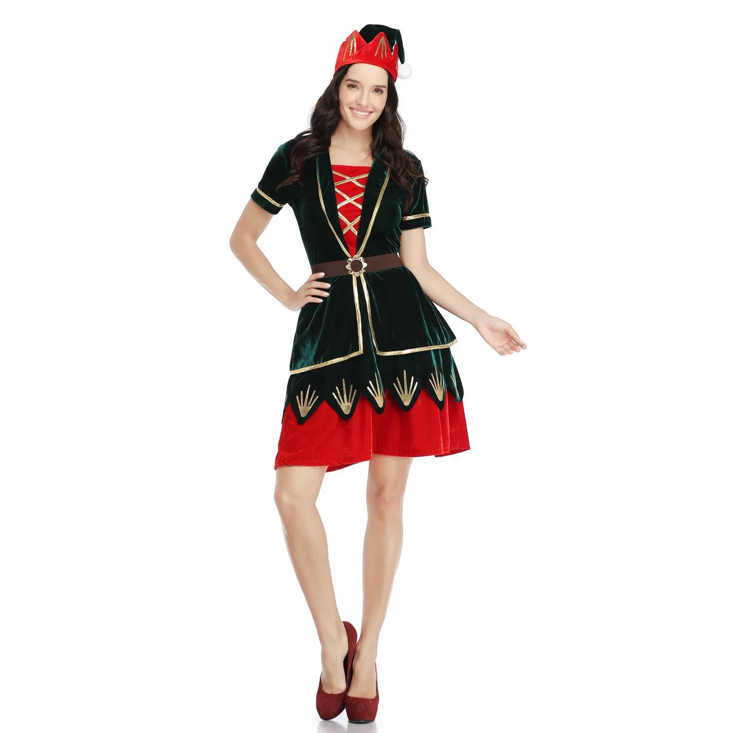 Adult Cosplay Santa Claus Women's Green Red Velvet Sexy Christmas Costumes Xmas Sexy Santa Dress Costume 
Adult Cosplay Santa Claus Women's Green Red Velvet Sexy Christmas Costumes Xmas Sexy Santa Dress Costume