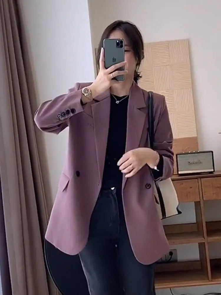 Korean-style Purple Women's Suit Top 2023 Spring New Casual Elegant High-grade Texture Single-breasted Small Suit Jacket Blazer
Korean-style Purple Women's Suit Top 2023 Spring New Casual Elegant High-grade Texture Single-breasted Small Suit Jacket Blazer