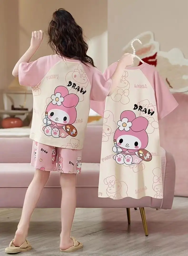 Sanrios Kawaii Hello Kitty Girl Pajamas Lounge Clothes Suit Spring, Summer and Autumn Child Jacket Cartoon Cute Fashion Gift New Sanrios Kawaii Hello Kitty Girl Pajamas Lounge Clothes Suit Spring, Summer and Autumn Child Jacket Cartoon Cute Fashion Gift New
