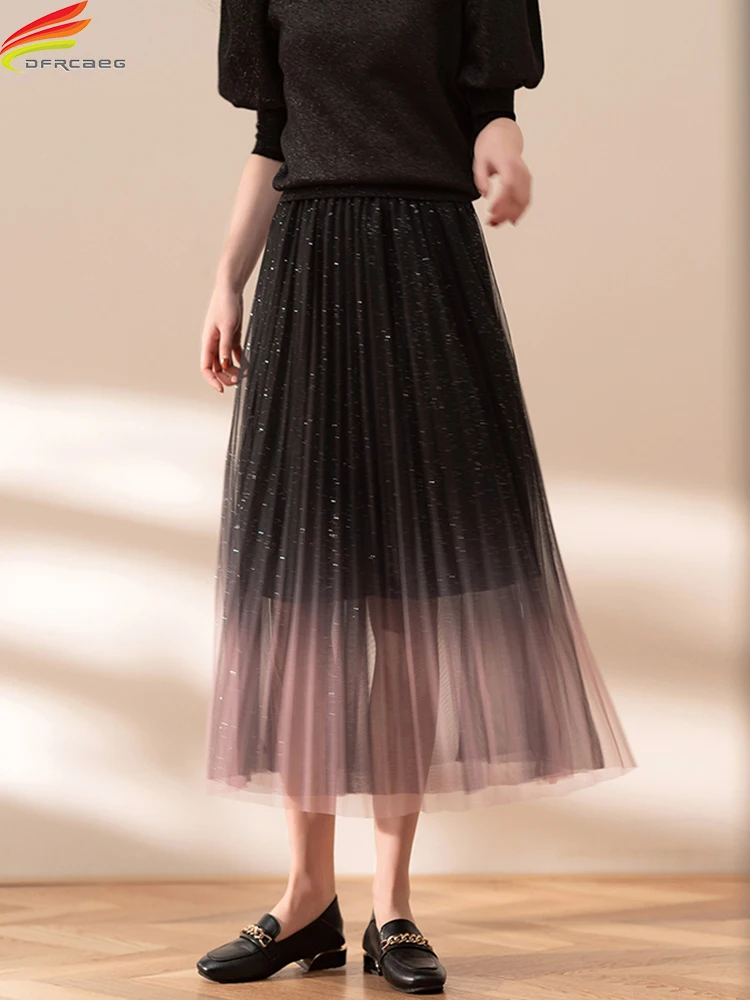 DFRCAEG 2023 Spring Summer Long Tulle Skirt Women Gradient 3 Layers Mesh Skirts Korean Fashion High Waist A Line Skirt Female
DFRCAEG 2023 Spring Summer Long Tulle Skirt Women Gradient 3 Layers Mesh Skirts Korean Fashion High Waist A Line Skirt Female
