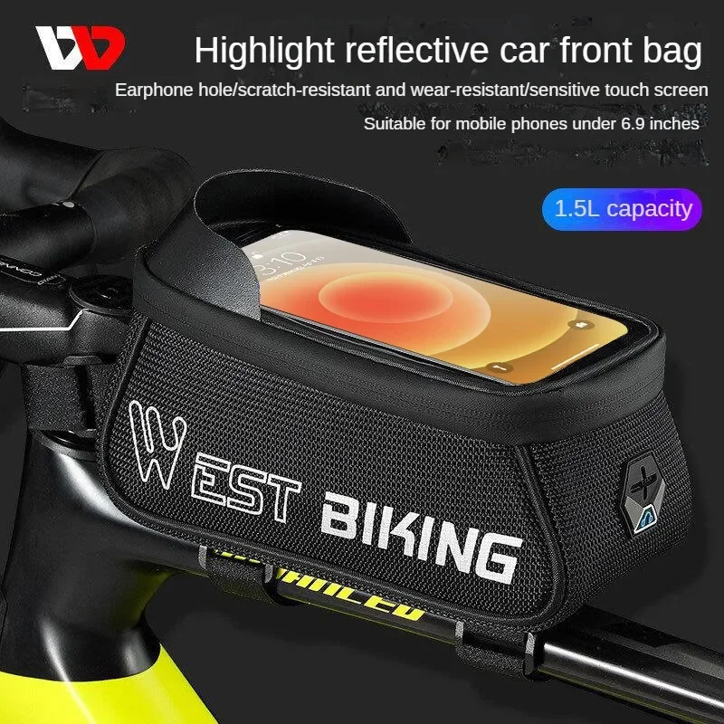 WEST BIKING Bicycle Bag Reflective Mobile Phone Front Bag Mountain Bike Front Beam Bag Upper Tube Bag Cycling Equipment
WEST BIKING Bicycle Bag Reflective Mobile Phone Front Bag Mountain Bike Front Beam Bag Upper Tube Bag Cycling Equipment
