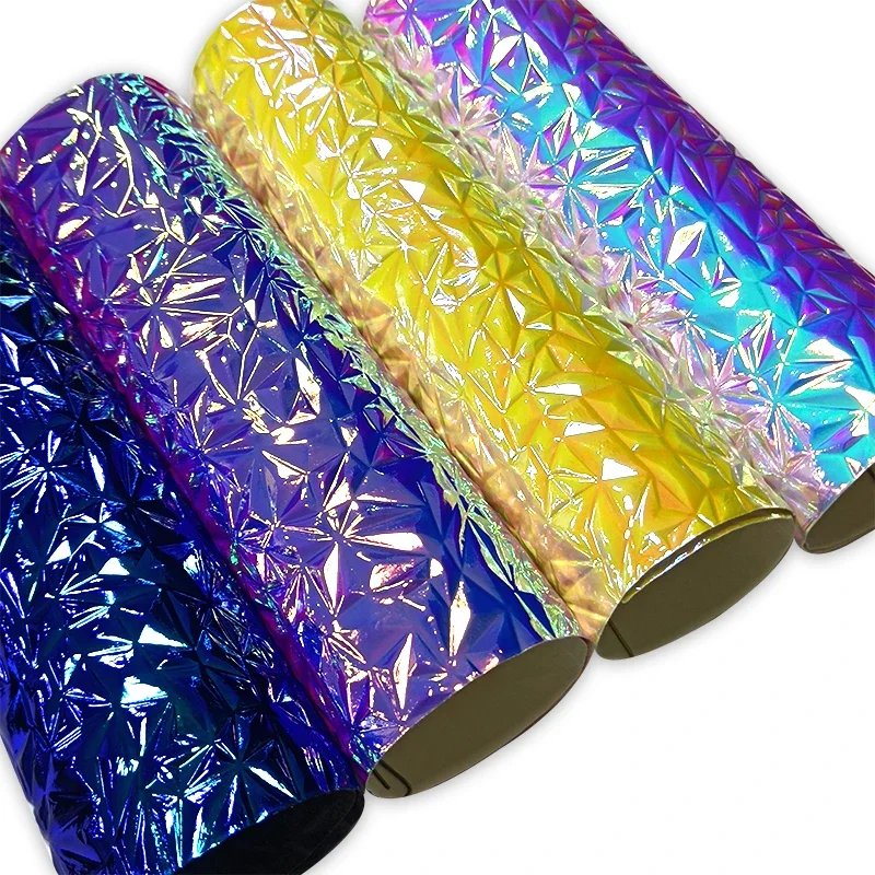 68x350cm-2pcs 3D Geometric Pattern Dichroic Holographic PU Embossed Metallic Faux Leather Fabric For Bag/DIY Accessories
68x350cm-2pcs 3D Geometric Pattern Dichroic Holographic PU Embossed Metallic Faux Leather Fabric For Bag/DIY Accessories
