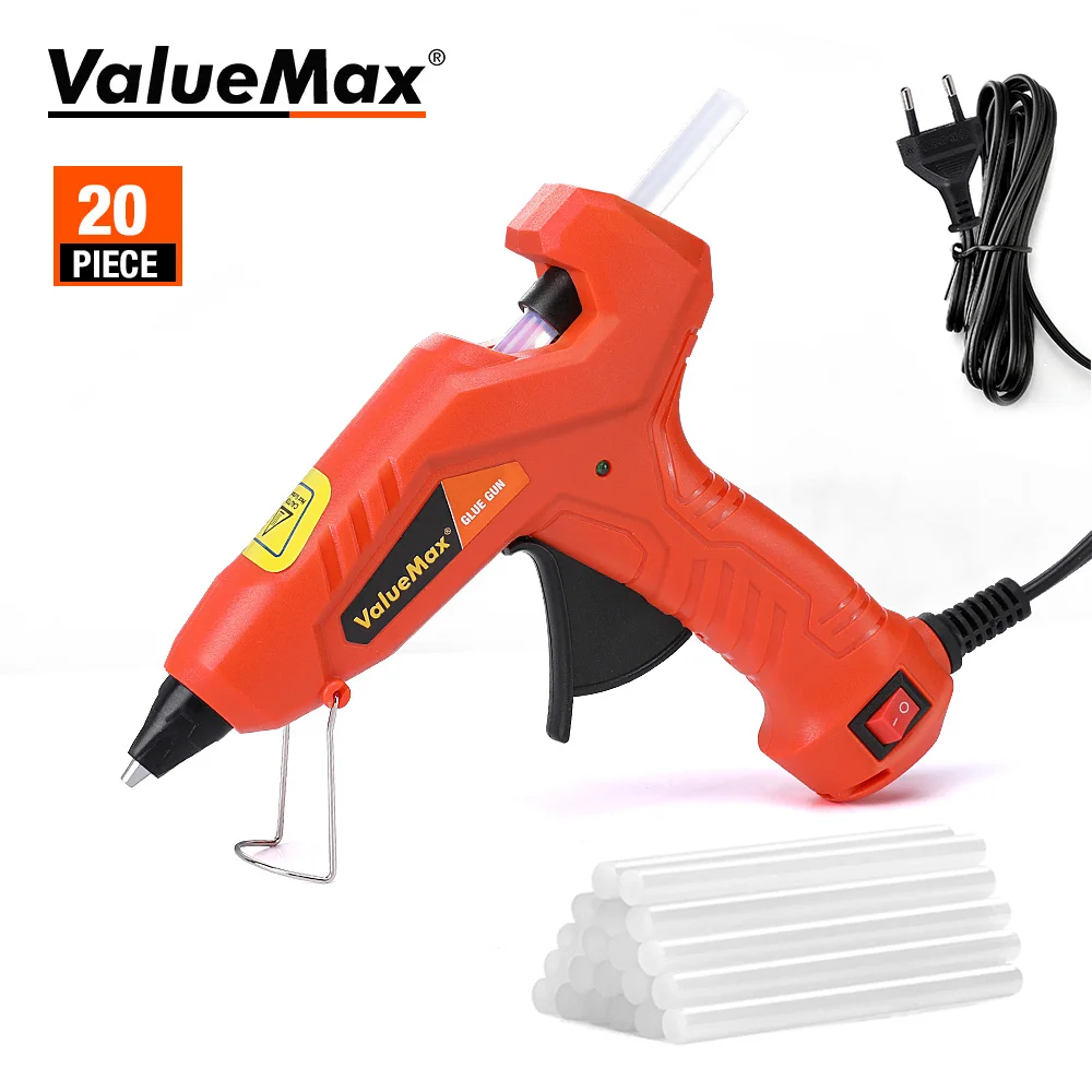 

ValueMax 20W Hot Melt Glue Gun Mini Industrial Guns with 20PC 7mm Glue Sticks Electric Glue Gun Repair Tool for DIY Repair Home