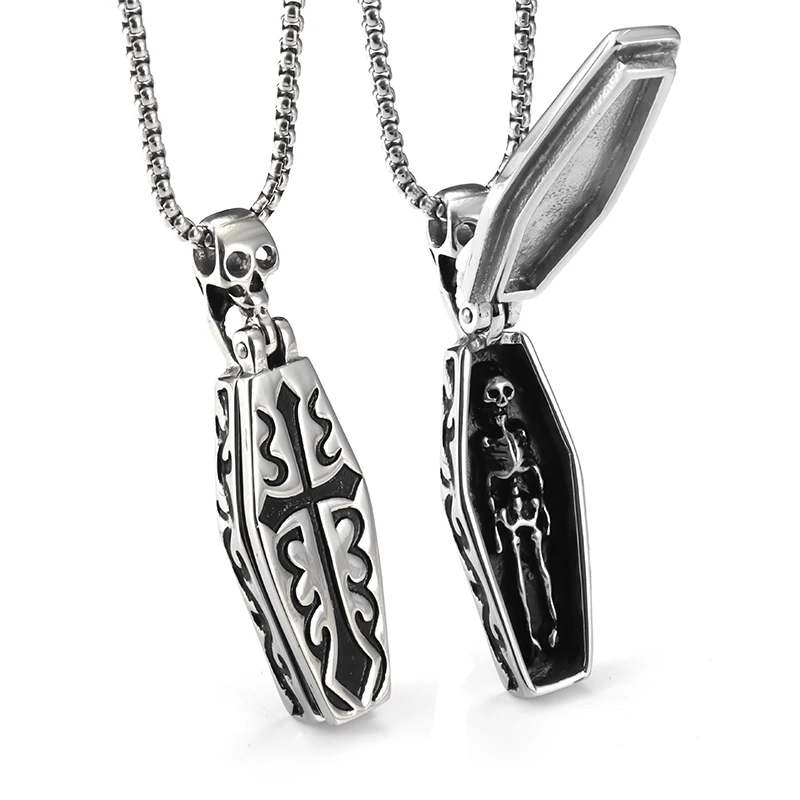 Creative Design Retro Coffin Vampire Skull Skull Pendant Necklace Men's Punk Gothic Rock Bike Jewelry Accessories
Creative Design Retro Coffin Vampire Skull Skull Pendant Necklace Men's Punk Gothic Rock Bike Jewelry Accessories