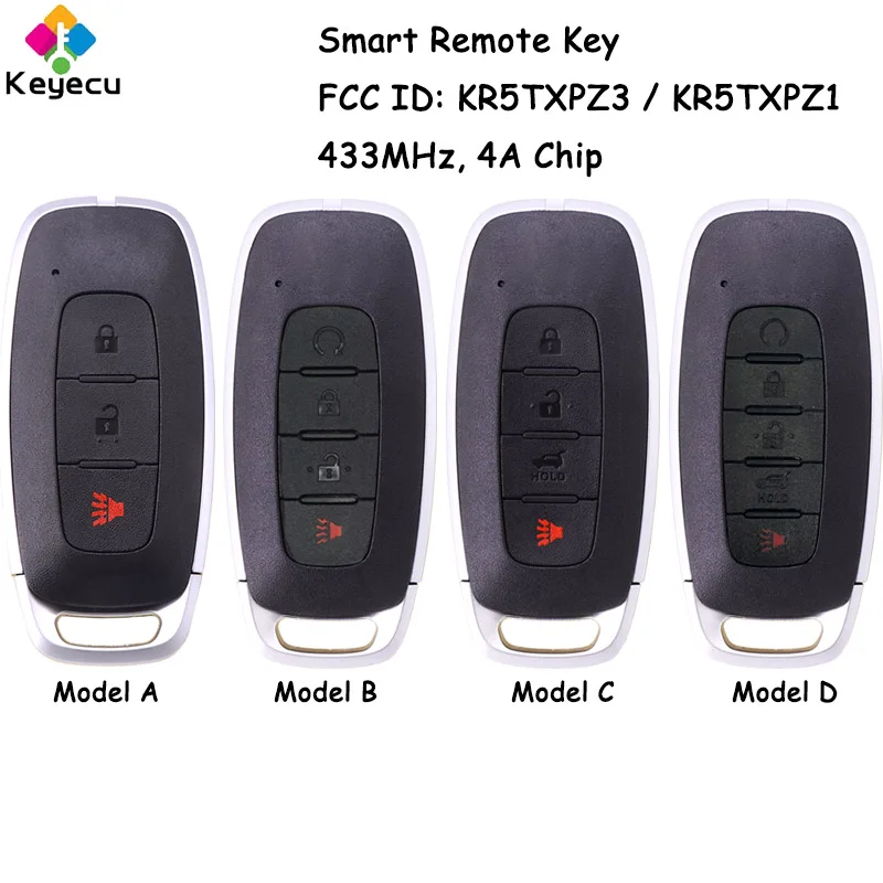 

KEYECU Smart Remote Control Key With 3 4 5 Buttons for Nissan Pathfinder Ariya Rogue Kicks Ignis 2022 2023 Fob KR5TXPZ3 KR5TXPZ1