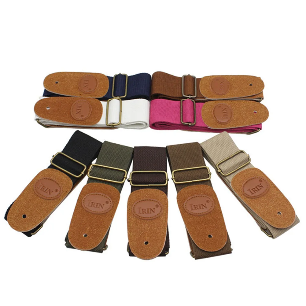 

Pure Cotton Guitar Strap Strap MultiColor Acoustic Adjustable Belt Double Leather Electric Guitar For Bass New