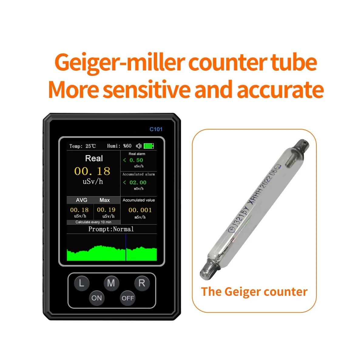 

Geiger Counter Nuclear Radiation Detector Handheld Dosimeter β Y X-Ray Beta Gamma Detector LCD Radioactive Tester