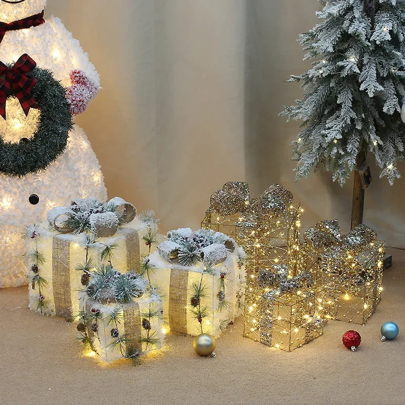 3pcs Hollowed Out Christmas Luminous Gift Box Decoration with LED Lights Iron Box Home Gift Home Christmas Party Decor Supplie
3pcs Hollowed Out Christmas Luminous Gift Box Decoration with LED Lights Iron Box Home Gift Home Christmas Party Decor Supplie