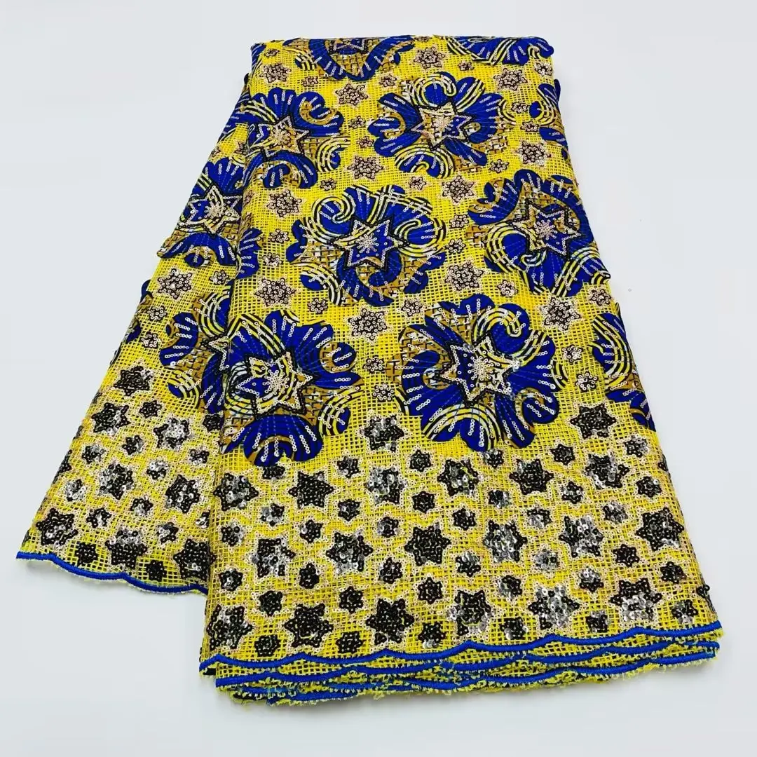 High Quality 5yards Sequins Wax Fabrics 2022 Latest African Ankara Wax Lace Fabric with Full Sequins For Party Dress J1225-2
High Quality 5yards Sequins Wax Fabrics 2022 Latest African Ankara Wax Lace Fabric with Full Sequins For Party Dress J1225-2
