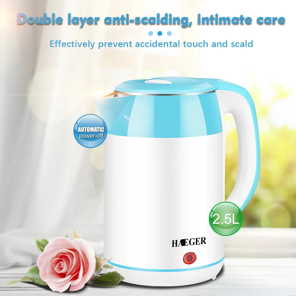 2.5L Household Stainless Steel Electric Kettle Kitchen Appliances Tool Portable Large Capacity Travel Water Boiler Pot
2.5L Household Stainless Steel Electric Kettle Kitchen Appliances Tool Portable Large Capacity Travel Water Boiler Pot