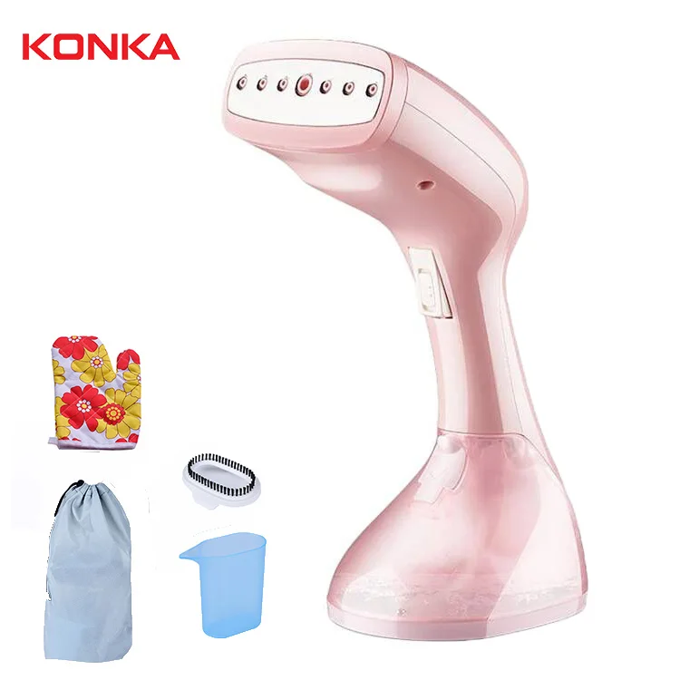 

KONKA Ironing Machine Handhold Garment Steamer Pink 1500w Large Capacity 250ml Fast Heating Portable For Home&Travel&Business