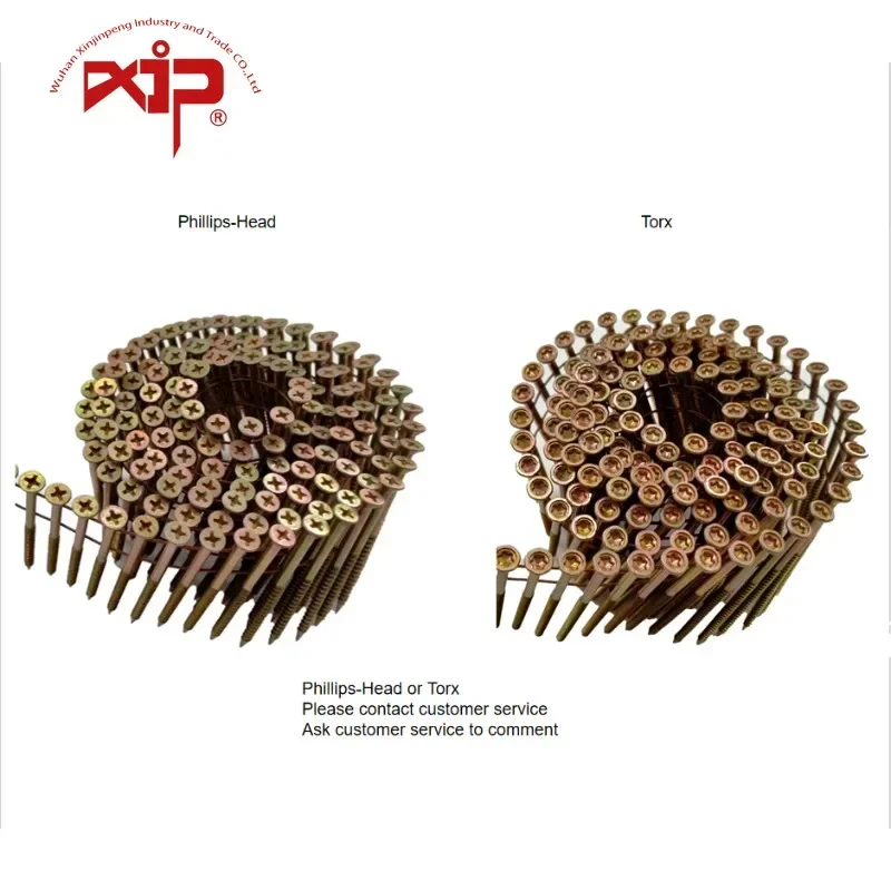Coil ScrewsGypsum Board High-Strength Color Zinc Plated Countersunk Head Screws Coil Nails
Coil ScrewsGypsum Board High-Strength Color Zinc Plated Countersunk Head Screws Coil Nails
