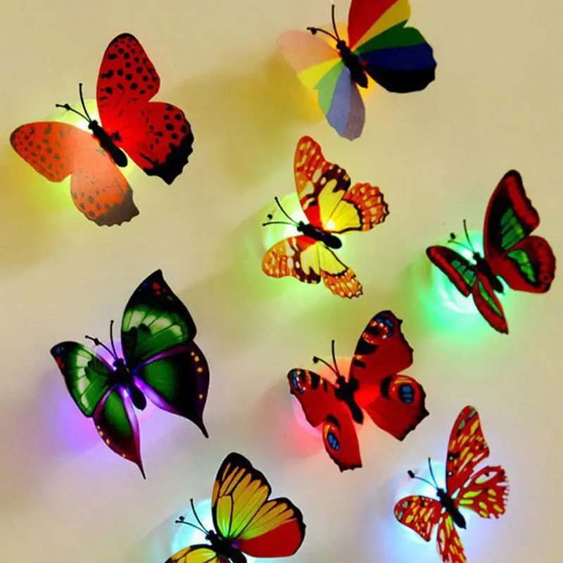 

Наклейки на стену в виде бабочки, мульти-сценарий, наклейки на стену в виде милой бабочки, светящаяся мягкая наклейка в гостиную, игрушка 3d