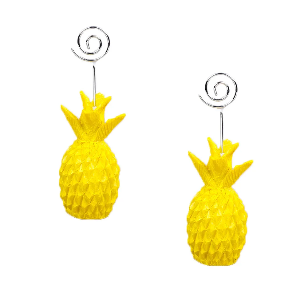 

2Pcs Message Clip Holder Place Holder Metal Wire Pineapple Shaped Table Holders Picture Photo Clip Memo Note Clamp Stand for