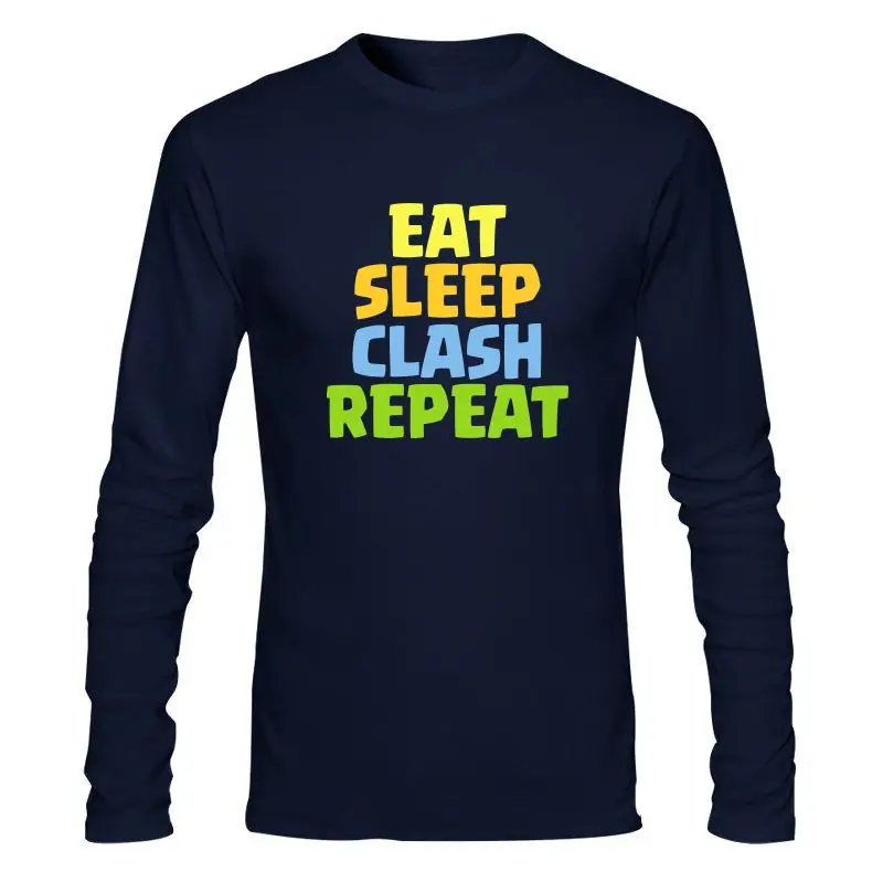 Man Clothing New Eat Sleep Clash Repeat Shirt Funny Gift For Royal Gamers Original |