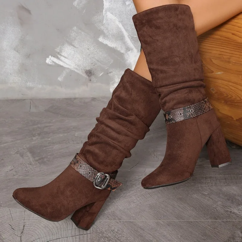 Ladies Shoes 2023 High Quality Shoes Slip-on Women's Boots Fashion Belt Buckle Modern Boots Women Hot Sale Round Toe Knee-High 
Ladies Shoes 2023 High Quality Shoes Slip-on Women's Boots Fashion Belt Buckle Modern Boots Women Hot Sale Round Toe Knee-High