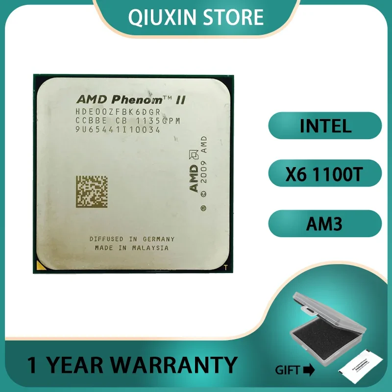 

Процессор AMD Phenom II X6 1100T 1100, процессор HDE00ZFBK6DGR 3,3 ГГц, шестиядерный, разъем AM3