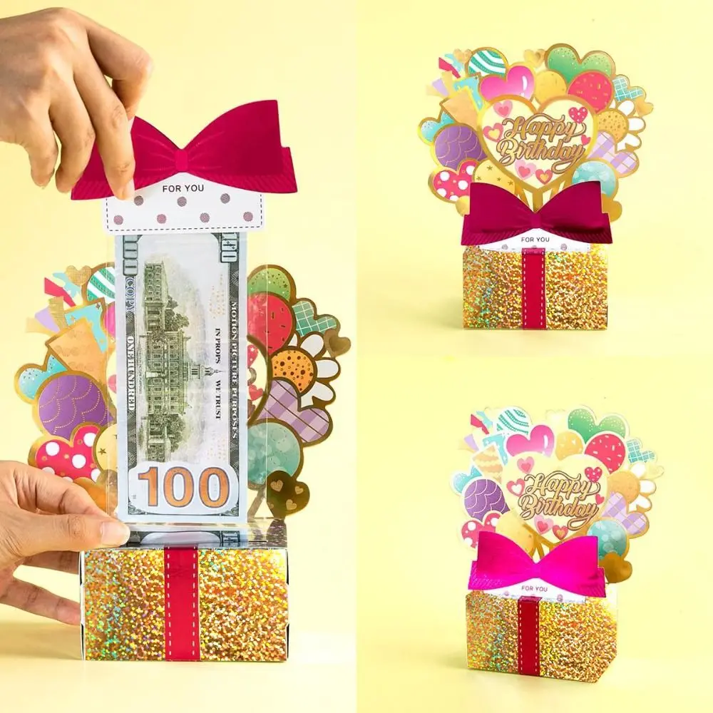 

Бумажная коробка для денег на день рождения, карточка, наличные деньги, зажим для денег, подарочные коробки, украшения для торта