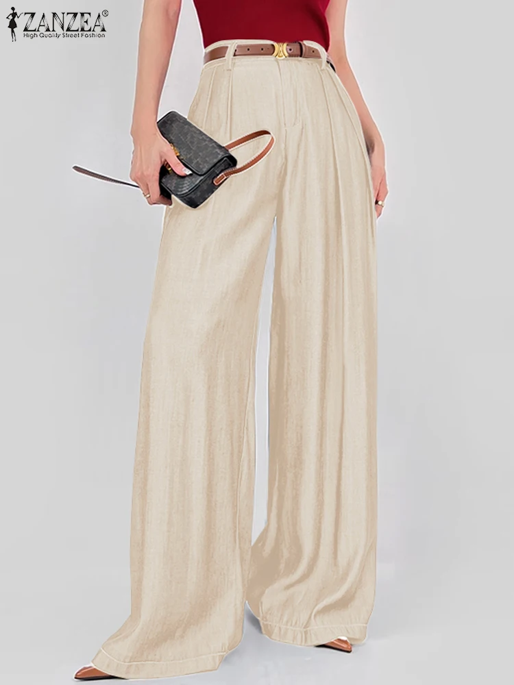 Vintage Wide Leg Pants Women Solid Color Long Trouser ZANZEA 2024 Summer High Waisted Pantalons Office Lady Pleating Pants Femme
Vintage Wide Leg Pants Women Solid Color Long Trouser ZANZEA 2024 Summer High Waisted Pantalons Office Lady Pleating Pants Femme