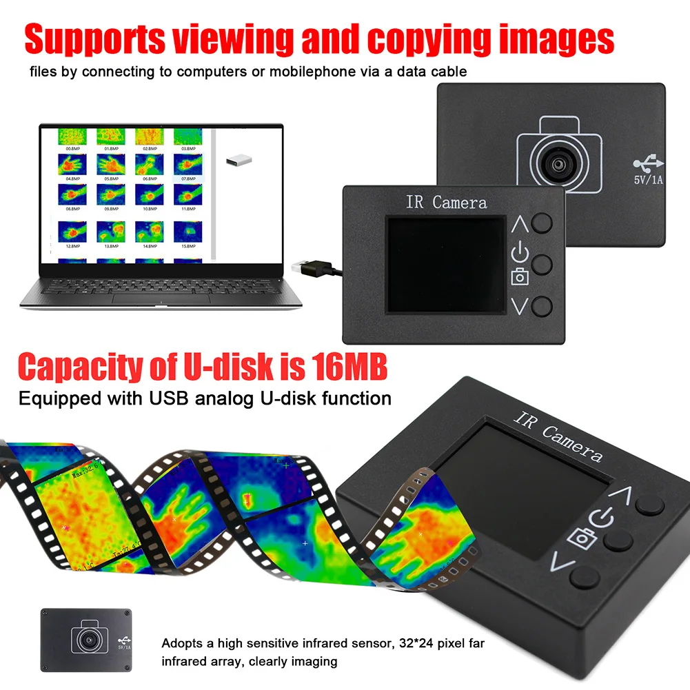 MLX90640 Infrared Temperature Sensor Simple Thermal Imager 1.8inch LCD Pixel Resolution Clear Definition Imaging Camera
MLX90640 Infrared Temperature Sensor Simple Thermal Imager 1.8inch LCD Pixel Resolution Clear Definition Imaging Camera