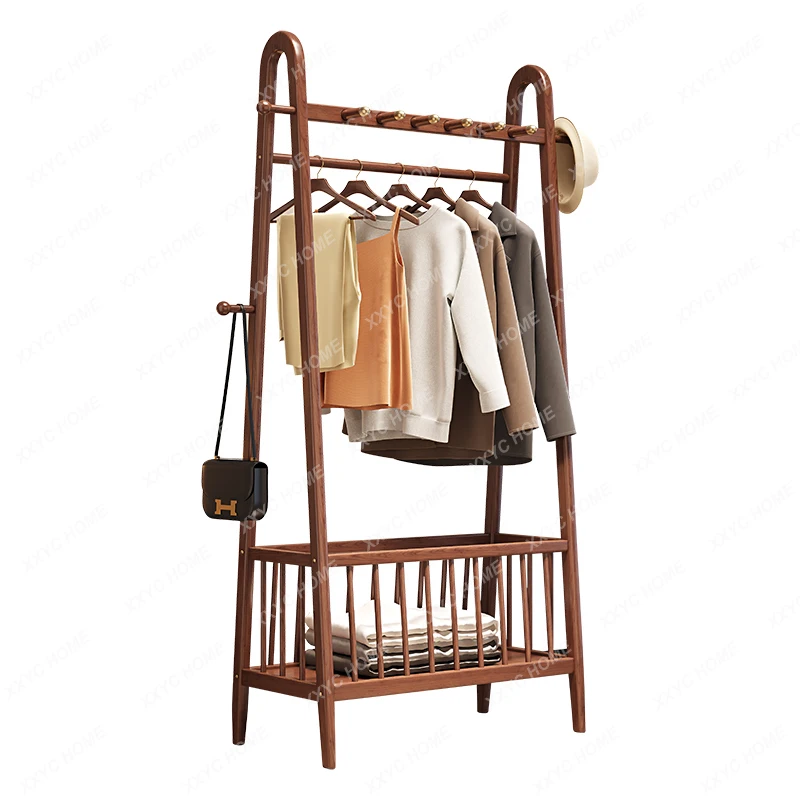 Solid Wood Clothes Rack Floor Bedroom Room Storage Clothes Hanging Rack Household
Solid Wood Clothes Rack Floor Bedroom Room Storage Clothes Hanging Rack Household