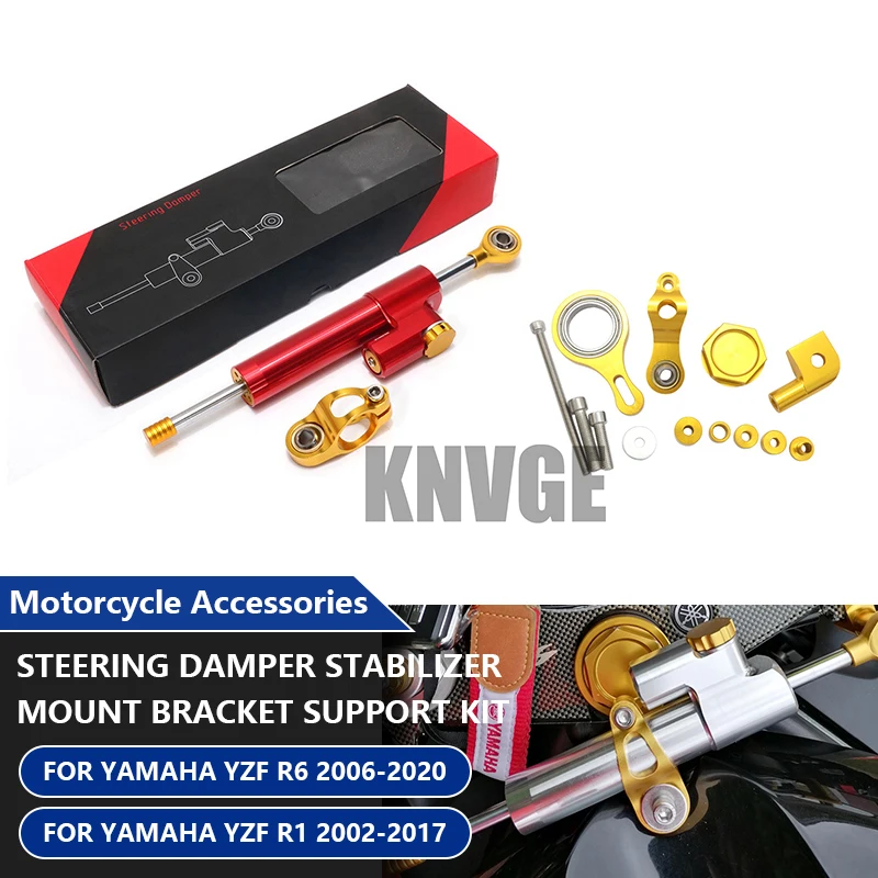 For YAMAHA YZF R1 02-17 YZF R6 06-20 Motorcycle Steering Damper Stabilizer Directional Dampers Mount Bracket Support Kit
For YAMAHA YZF R1 02-17 YZF R6 06-20 Motorcycle Steering Damper Stabilizer Directional Dampers Mount Bracket Support Kit