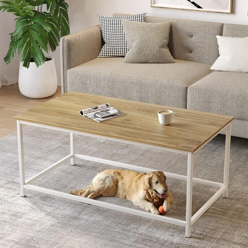 

SAYGOER Coffee Table Simple Modern Coffee Tables Open Design Rectangular Minimalist Center Table for Living Room Home Office