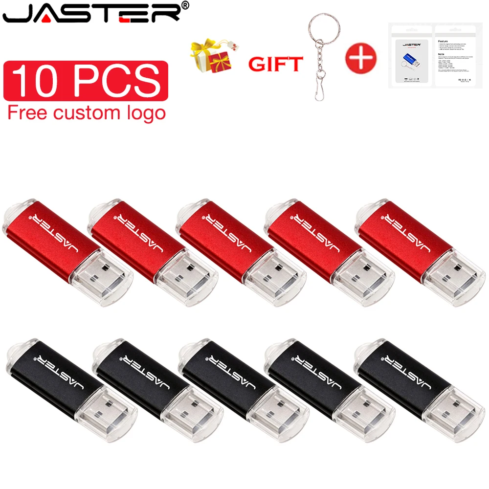 

JASATER Low Price 10/Pcs USB 2.0 Flash Drives 128GB Pen Drive 32GB 16GB Flash Disk 8GB Memory Stick Free Custom Logo Thumbdrive