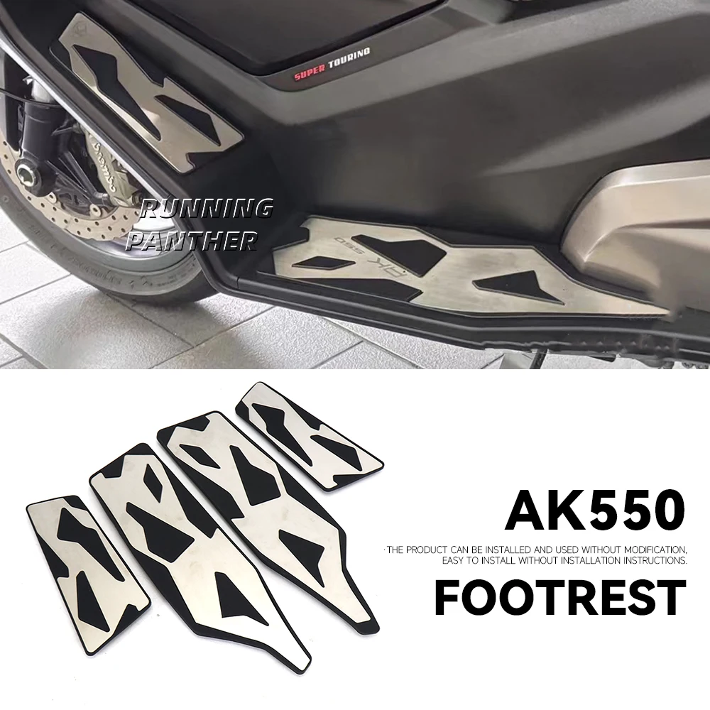 

For KYMCO AK 550 AK550 ak550 Foot Rest Plate Skidproof 2017 - 2020 Aluminum+Silicone Pedal Plate Footrest Footpads Accessories