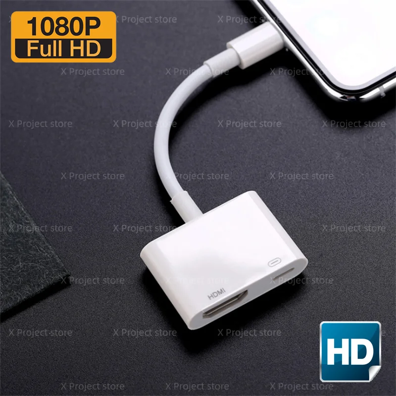 For Iphone To HDMI-Compatible Full HD Audio Video Adapter AV Converter For iPhone 13 12 XS XR X 8P 7 iPad iPod To TV Display
For Iphone To HDMI-Compatible Full HD Audio Video Adapter AV Converter For iPhone 13 12 XS XR X 8P 7 iPad iPod To TV Display